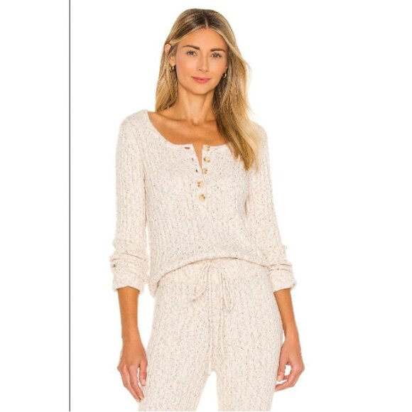 💕HEARTLOOM💕 Nikita Pant Oat Ribbed Soft & Cozy Wide Leg Sweatpants M NWT - Picture 4 of 14